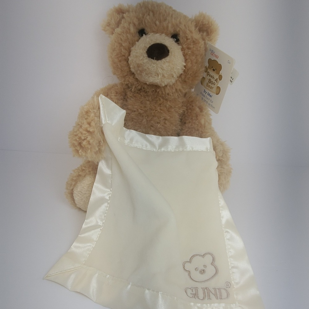 GUND Peek-A-Boo My First Teddy Bear Baby Animated Plush Stuffed 11.5" NWT